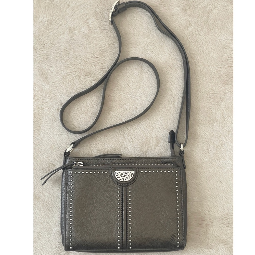 Brighton Pretty Tough Jagger Pewter Crossbody Purse